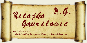 Milojko Gavrilović vizit kartica